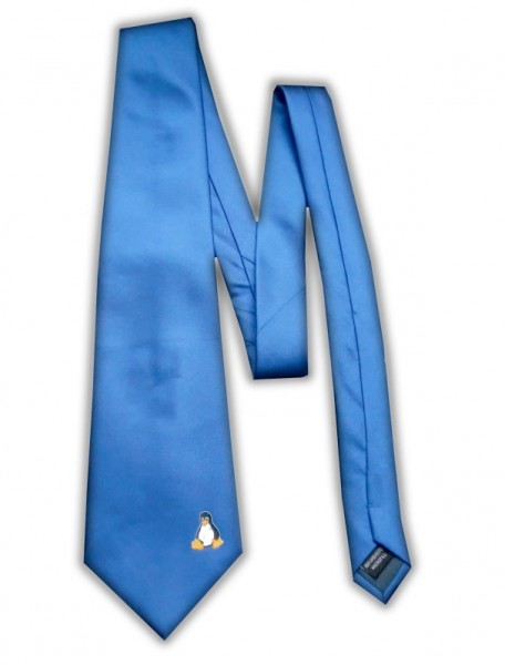 Linux Krawatte - Pinguin Tux - blau