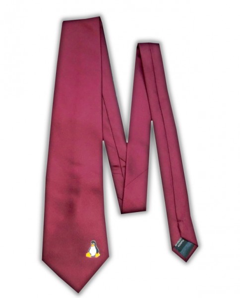 Linux Krawatte - Pinguin Tux - bordeaux