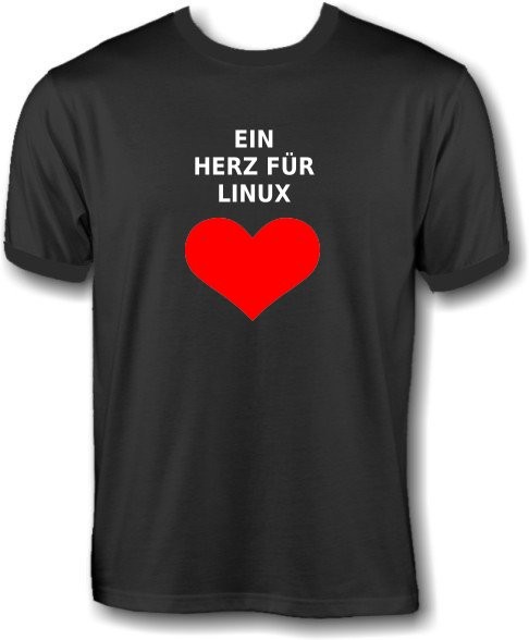T-Shirt - Ein Herz für Linux