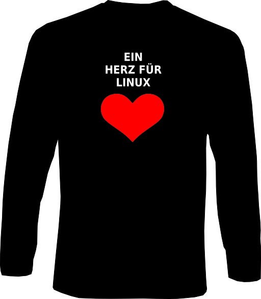 Langarm-Shirt - Ein Herz für Linux