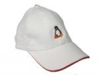 Baseballcap Tux - weiss/rot