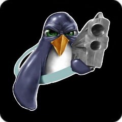 Notebook-Sticker - Tux Gun